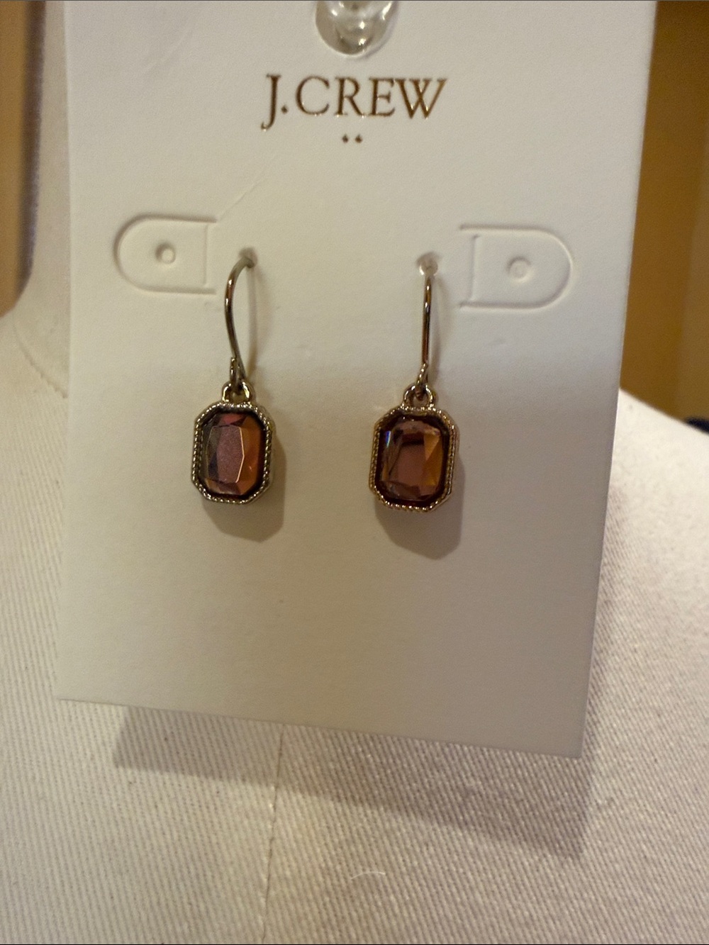 J. Crew Factory Smoky Rose Faceted Drop Earrings
